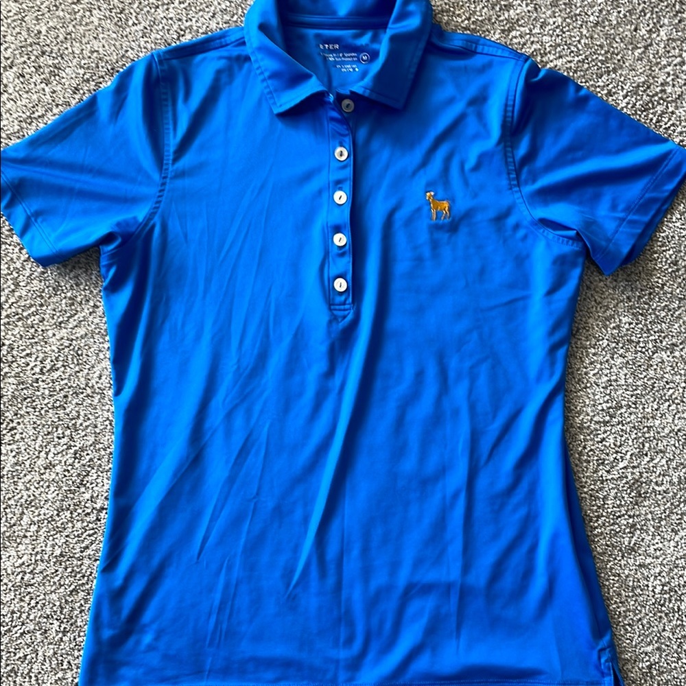 Peter Millar Blue Fitted Button Down Shirt